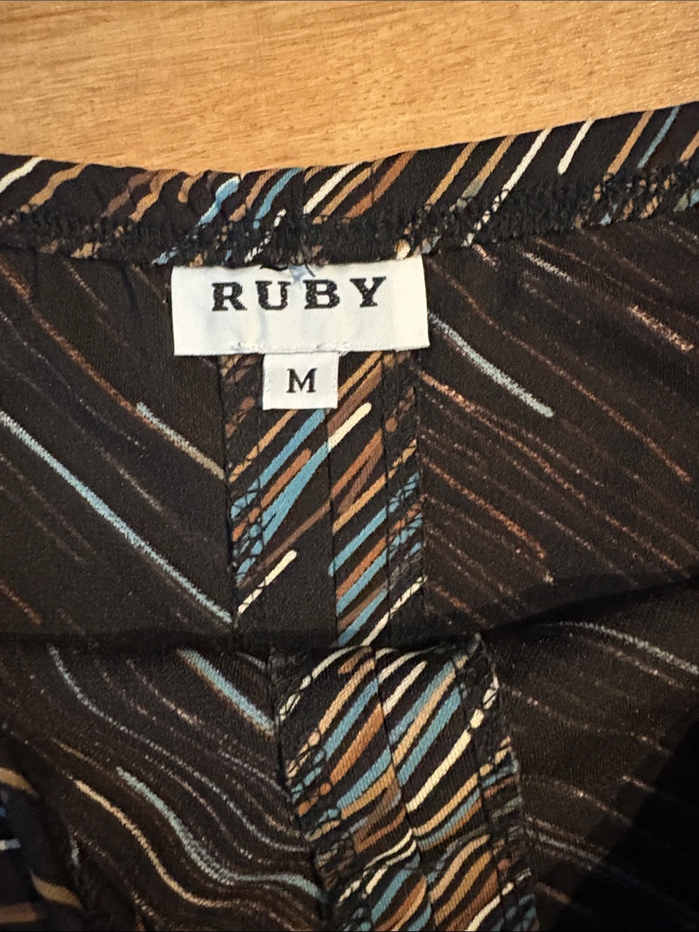 Womens Brown, Blue, Tan Y2K Striped Skirt - Picture 2 of 3